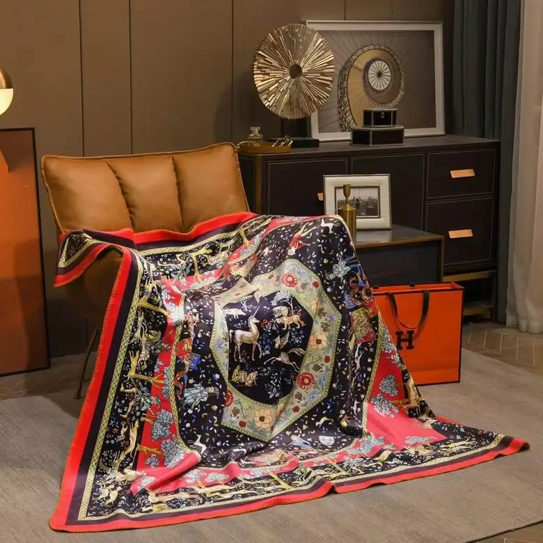 Hermes Snow Fox Blanket 0802